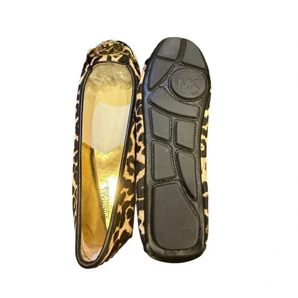 Michael Kors Animal Print Flats with Gold Logo sz 9 - Picture 6 of 9